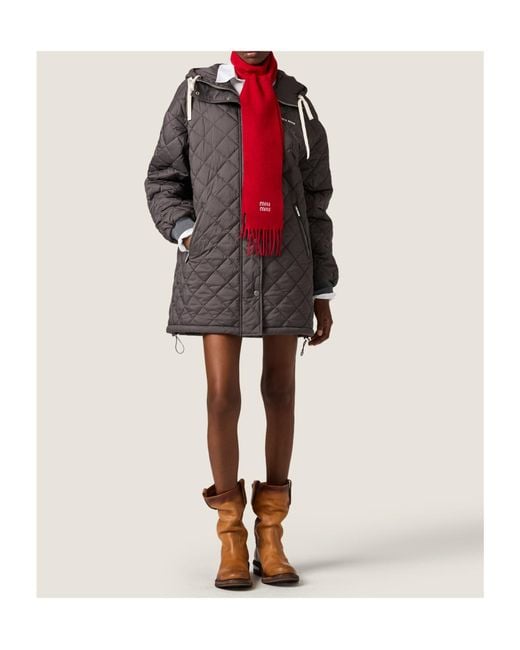 Miu Miu Gray Hooded Padded Jacket