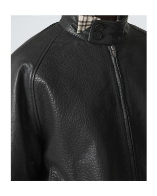 Studio Nicholson Black Over Leather Bomber Jacket for men