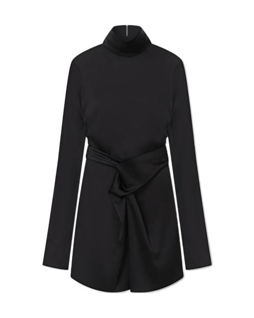 Nanushka Black Charon Twisted Satin Dress