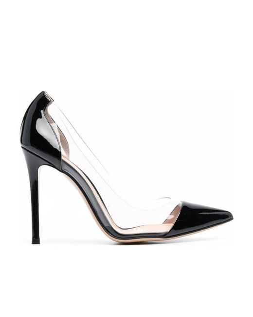 Gianvito Rossi Metallic Plexi Pointed Toe Pumps