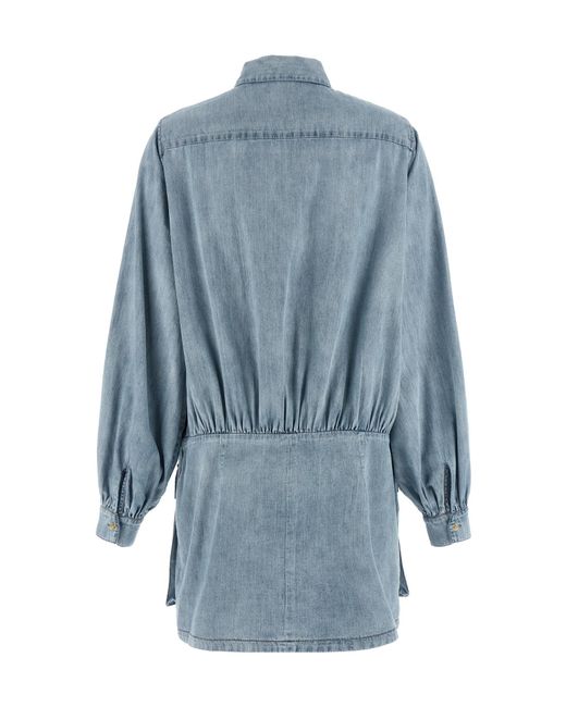 7 For All Mankind Blue Pocket Mini Dress