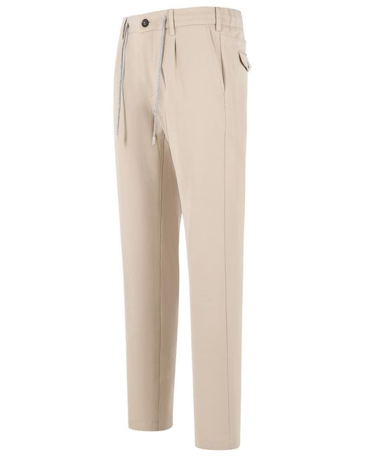 Eleventy Natural Casual Pants With Belt Loops for men