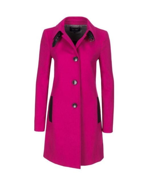 Armani Jeans Pink Long-Sleeved Coat