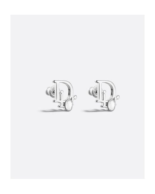Dior White Sparkle Earrings for men