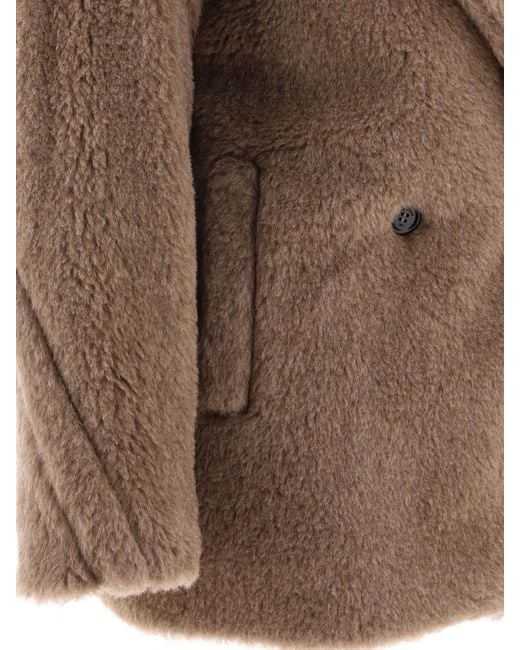 Max Mara Brown Espero Faux-Fur Double-Breasted Coat