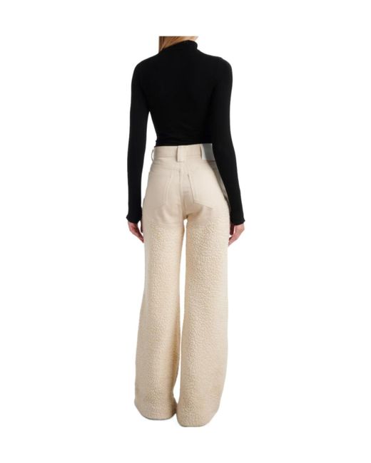 CORDOVA White Kozzy Wool-Blend Wide-Leg Pants