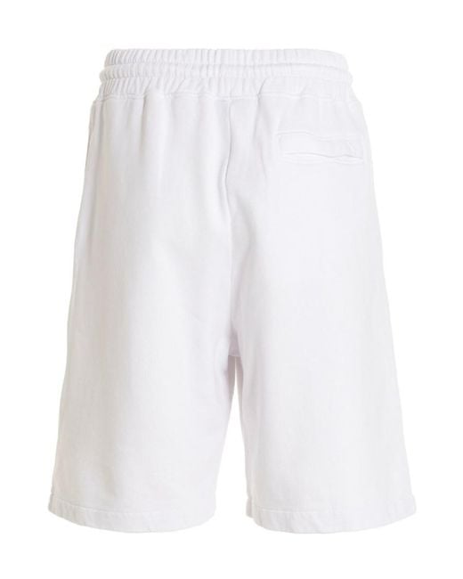 Marcelo Burlon White County Of Milan Tempera Cross Basket Shorts for men