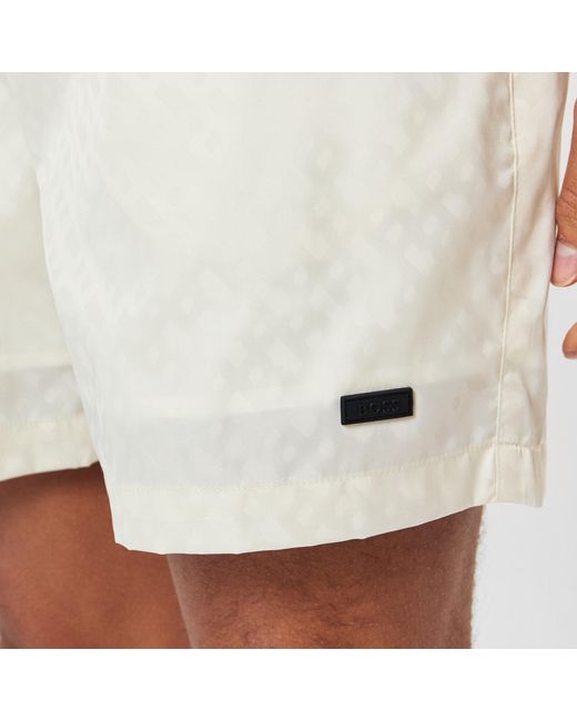Boss White Solid Color Shorts for men