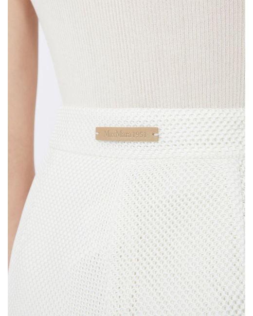 Max Mara White Technical Mesh Shorts