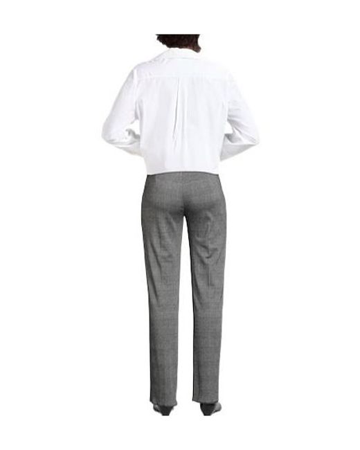 Max Mara Gray Plaid Straight-Leg Trousers