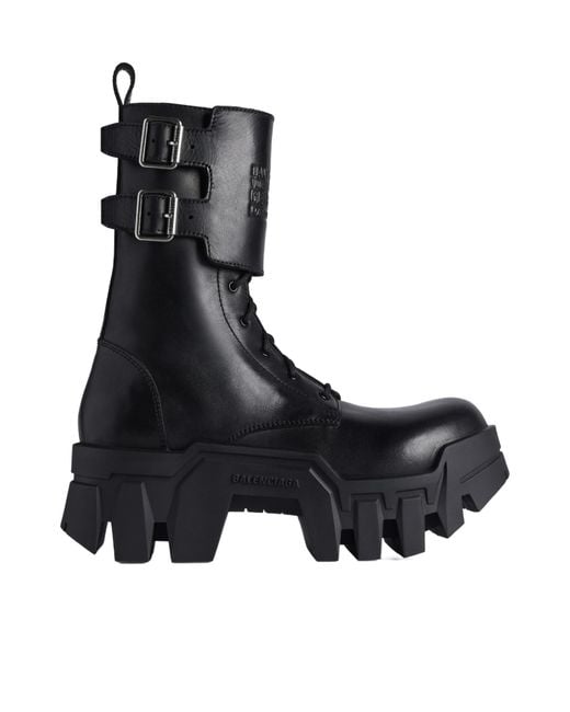 Balenciaga Black Bullskin Bulldozer Combat Boots 80