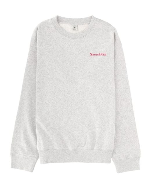 Sporty & Rich White Crew Neck Sweatshirt for men