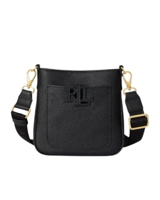 Ralph Lauren Black Lauren Logo Patch Cameryn Crossbody Bag