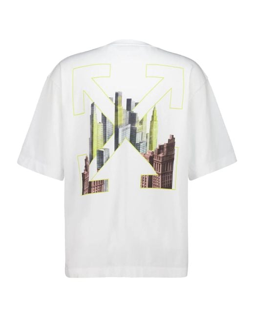 Off-White c/o Virgil Abloh White Logo Printed Crewneck T-Shirt for men