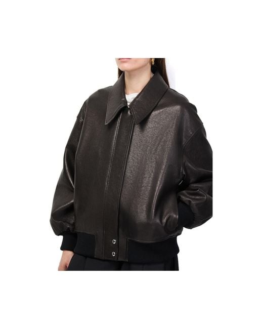 Khaite Black Shelman Leather Jacket