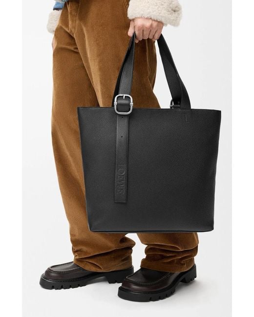 Loewe Black Logo Printed Tote Bag for men