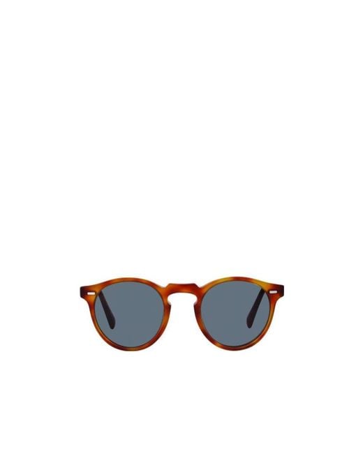 Oliver Peoples Blue Round Frame Sunglasses for men