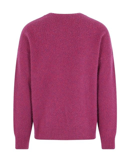 Roberto Collina Pink Crew-Neck Wool Sweater for men
