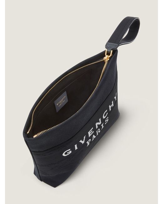 Givenchy Black Tape Logo Printed Small Clutch Bag