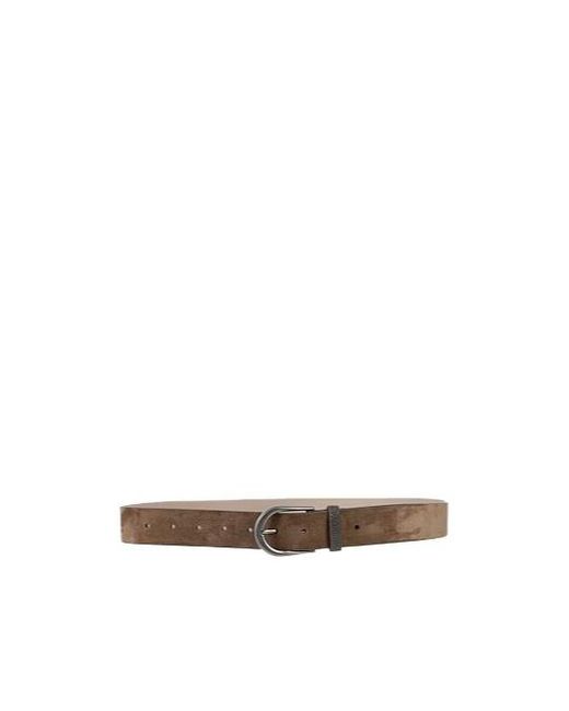 Brunello Cucinelli White Solid Color Leather Belt