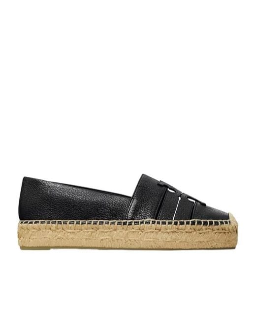 Tory Burch Black Ines Platform Espadrilles