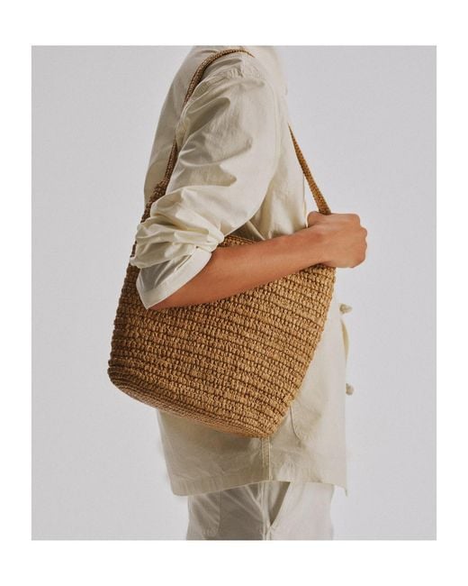 The Row Brown Alma Raffia Shoulder Bag