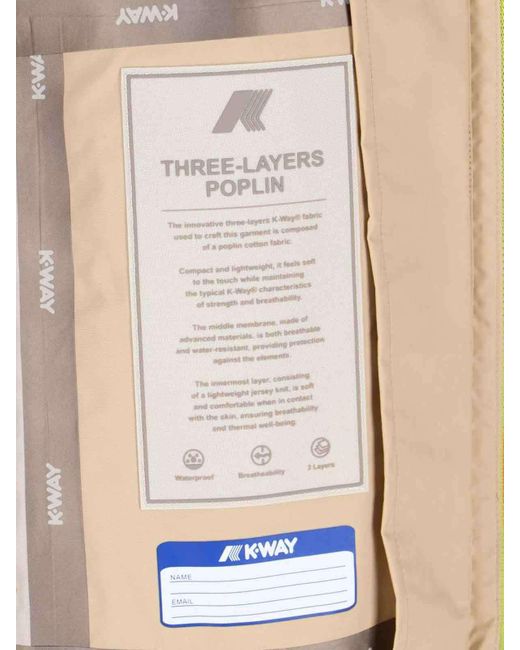 K-Way Natural Three-Layer Poplin Coat for men