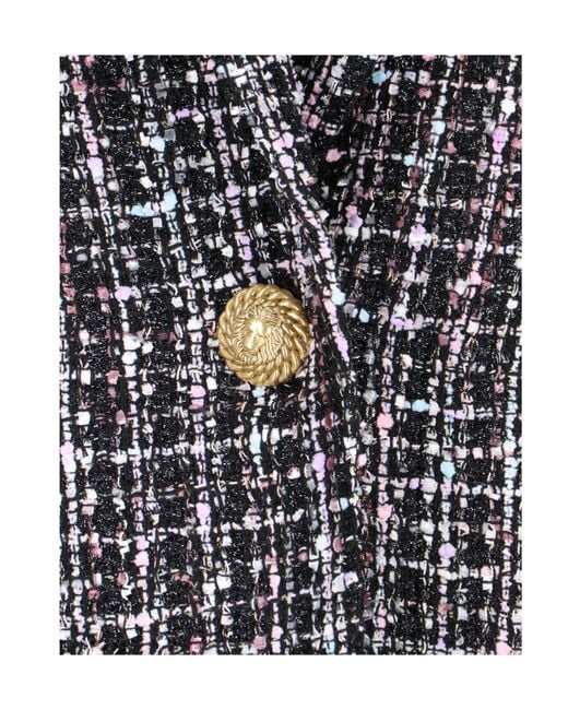 Balmain Black Single Breasted Tweed Jacket