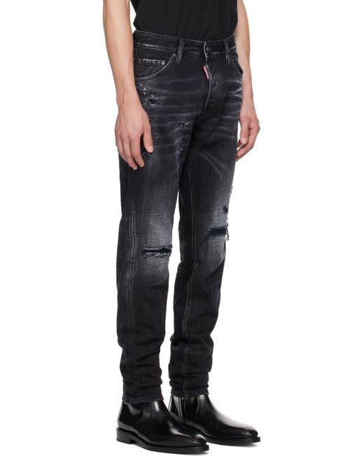 DSquared² Black Slim Fit Jeans for men