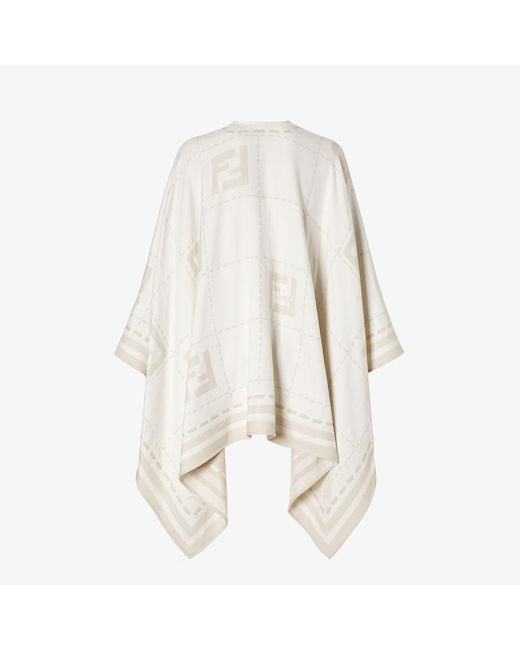 Fendi Multicolor Macro Check Embroidered Cape