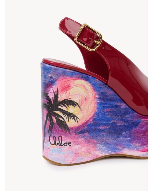 Chloé Pink Chloé Maxime Wedge Sandals