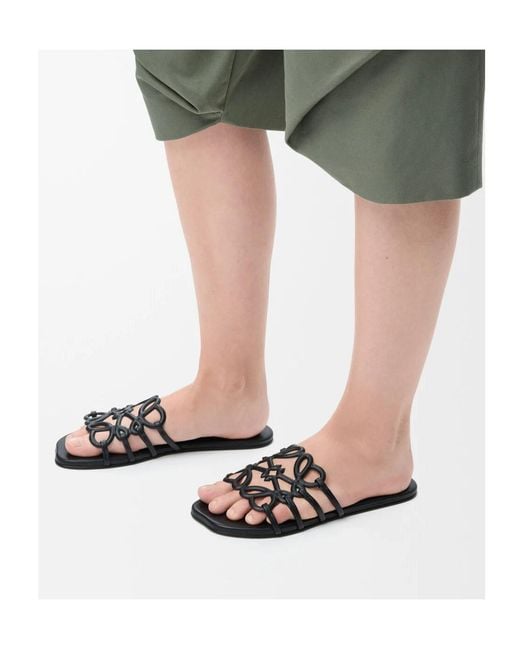 Loewe Black Anagram Petal Slide