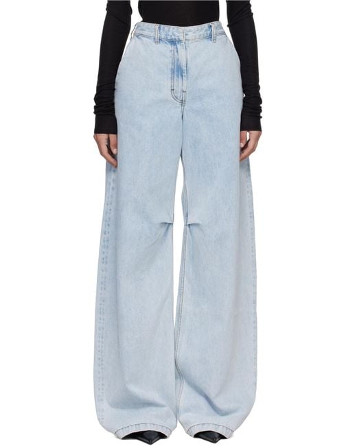 Entire studios Blue Front Split Wide Leg Jeans