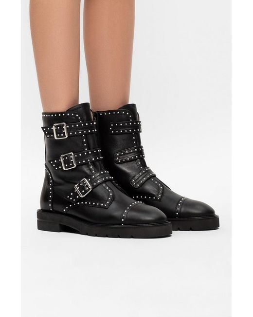 Stuart Weitzman Black Rivet Detail Short Boots
