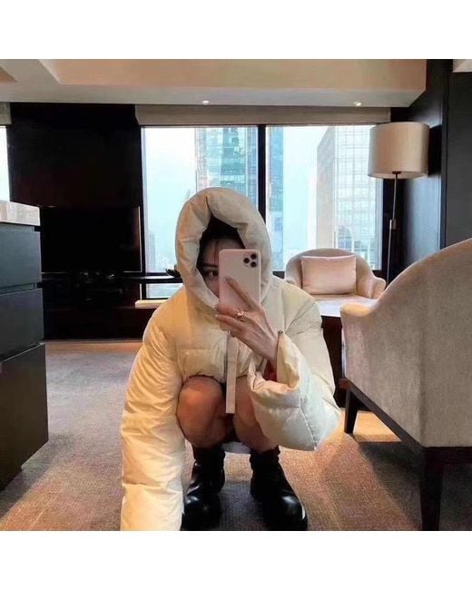 Jil Sander White Padded Zipped Coat