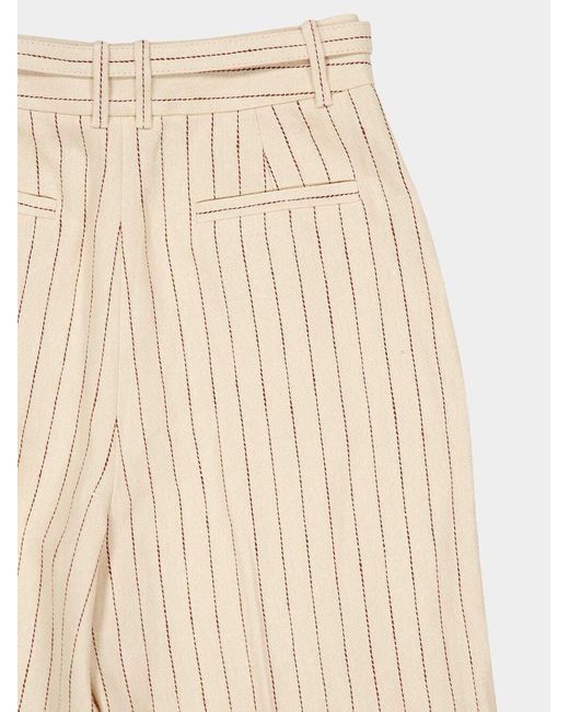 Zimmermann Natural Pinstripe Belted Trousers