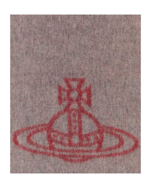 Vivienne Westwood White Double Face Fringed Scarf