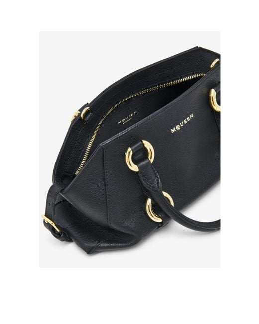 McQueen Black Farringdon Small Tote Bag