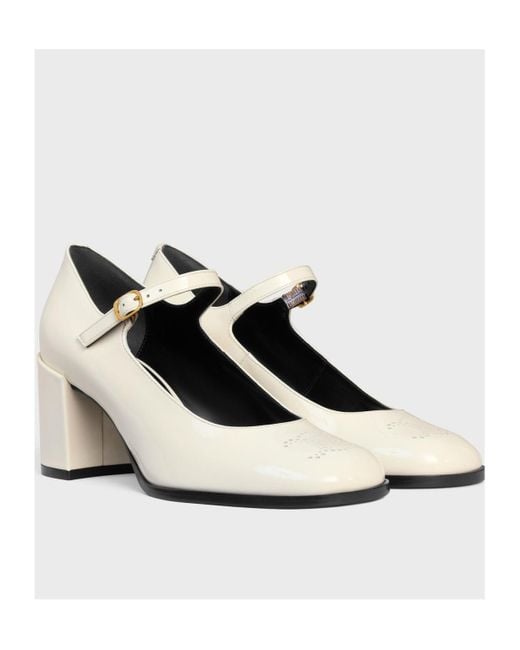 パンプス Celine Lily Slingback CELINE LILY PERFORATED TRIOMPHE SLINGBACK IN PATENT CALFSKIN