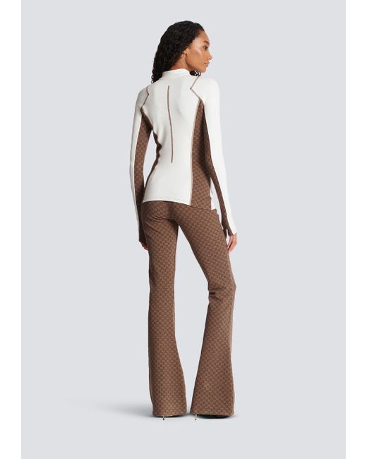 Balmain White Mini Monogram Technical Top