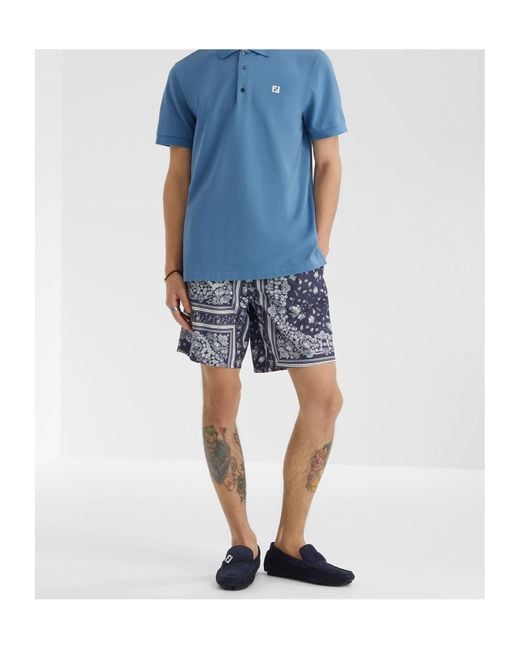 Fendi Blue Suede Drivers for men