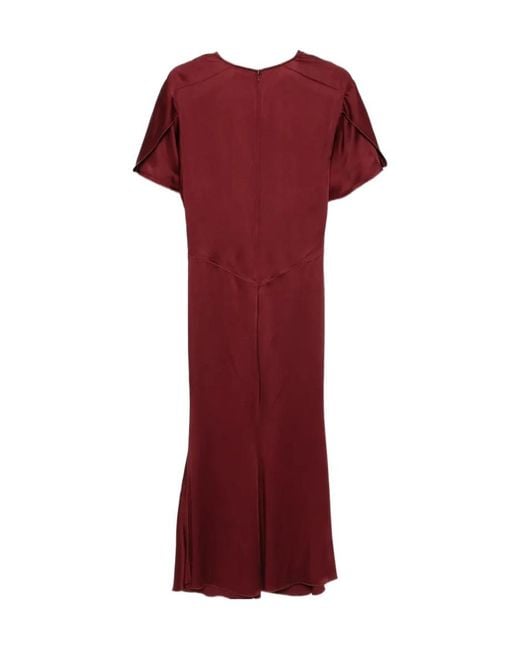 Victoria Beckham V-Neck Gathered Midi Dress