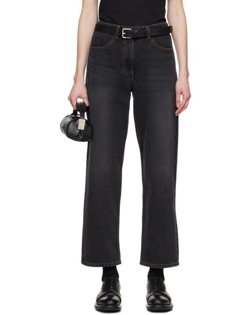 Adererror Black Belt Loop Logo Jeans Pants for men