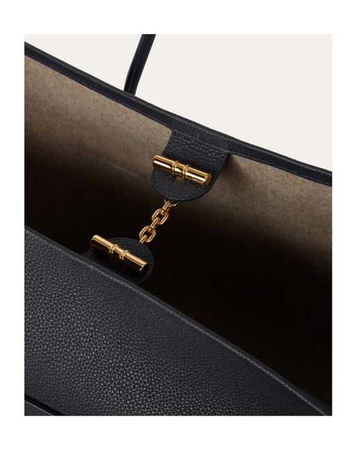 Loro Piana Black Logo-Embossed Tote Bag