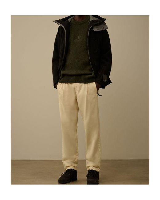 C P Company Natural Pleated Trousers for men