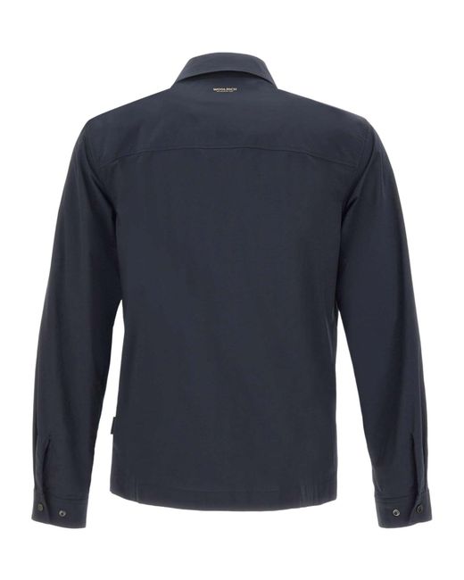 Woolrich Blue Zip-Front Shirt Jacket for men