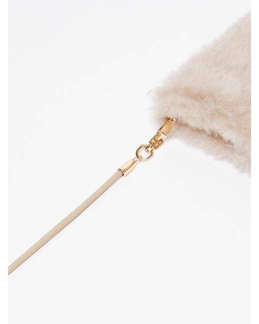 Max Mara White Ombrato Fluffy Gloves