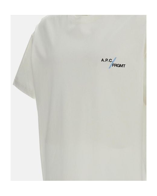 A.P.C. White Fragment Logo T-Shirt for men