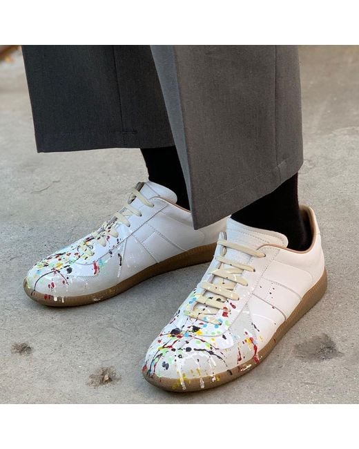 Maison Margiela White Paint Replica Sneakers for men