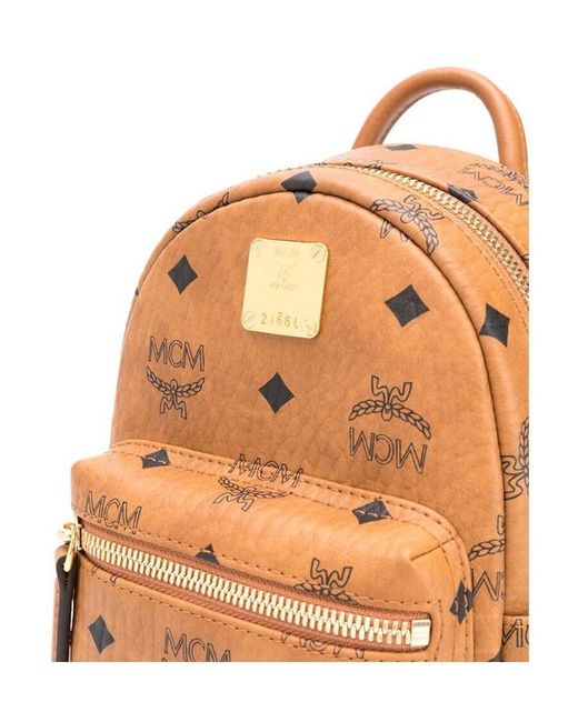 MCM Brown Repeat Logo Backpack